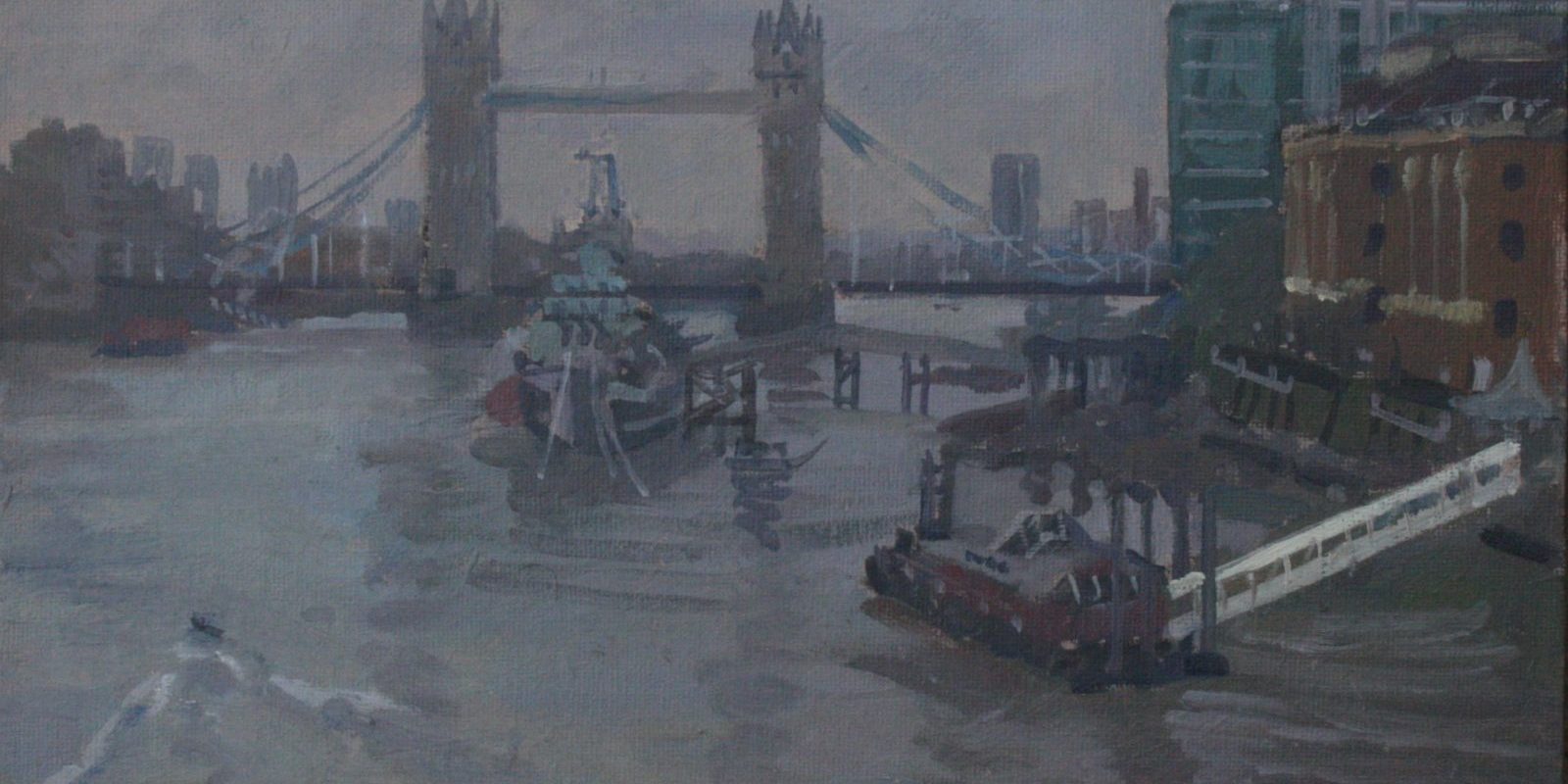 Tower Bridge from London Bridge 10″ x 12″ £200 Tower Bridge from London Bridge