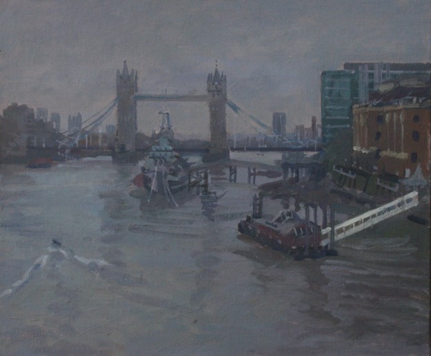 Tower Bridge from London Bridge 10″ x 12″ £200 Tower Bridge from London Bridge
