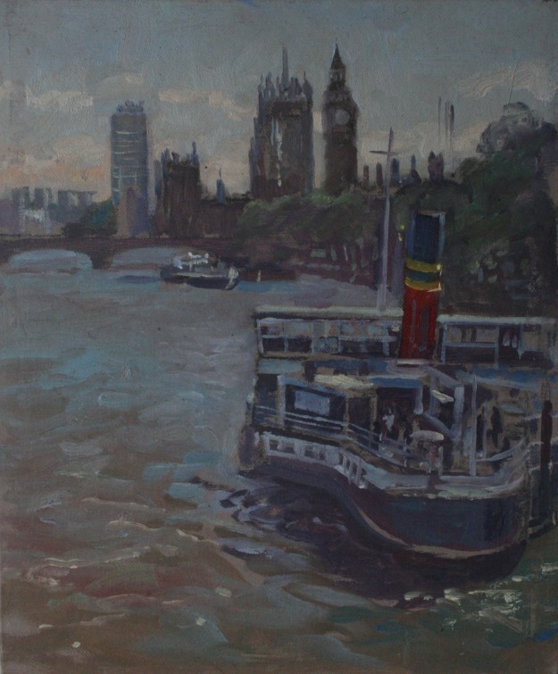 View from Hungerford Bridge 10" x 12" (SOLD)