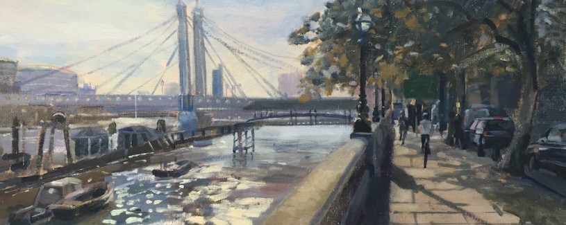 Albert Bridge. late September afternoon (10 x 24) £450