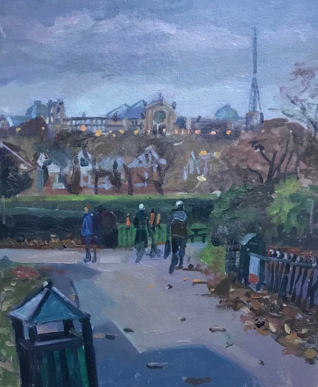 Alexandra Palace from Priory Park, late October (10 x 12) SOLD Alexandra Palace from Priory Park, late October (10 x 12) £295