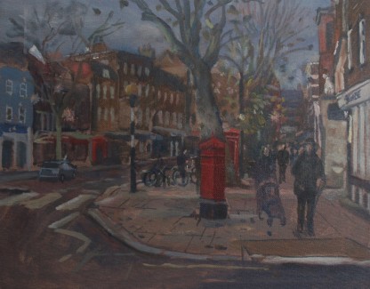 Hampstead High Street. Christmas Lights (10 x 12) SOLD