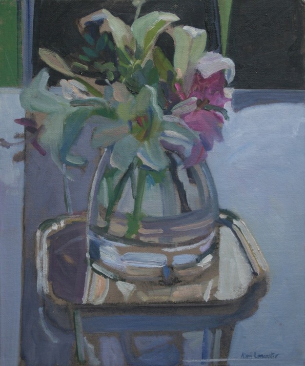 Lilies in a Clear Vase (12 x 10) SOLD