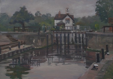 Lock Keepers Cottage. Overcast Goring June (12 x 16) £295