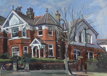 Early Spring. Lovely Corner House. Roseberry Road 10 x 15 £325.00