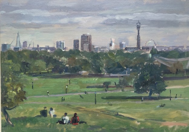 Primrose Hill. cloudy late September morning (10 x 14) SOLD