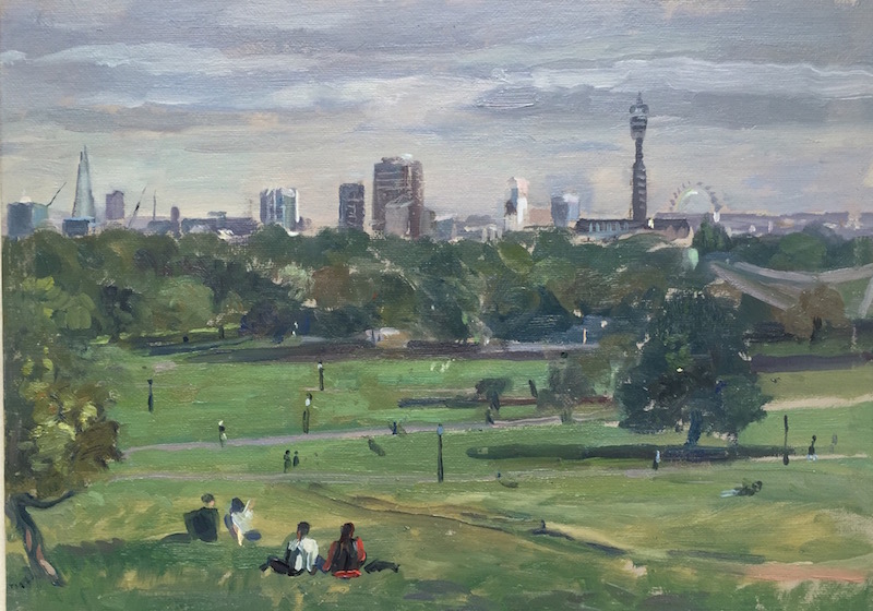 Primrose Hill. cloudy late September morning (10 x 14) SOLD