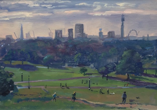 Sunrise Primrose Hill, late September 10" x 14" (SOLD)