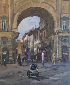 Stranded Dust Cart, Piazza Della Republica, Florence (10 x 12 inches) £295