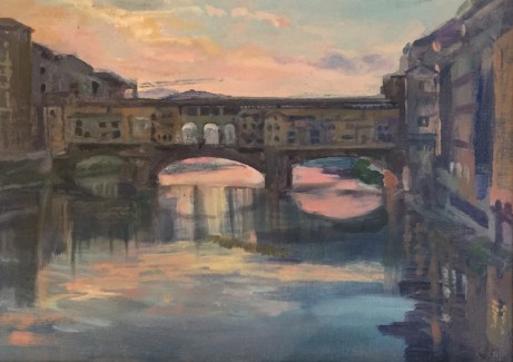 Sunrise over The Ponte Vecchio. Florence 10" x 14" £225 (AVAILABLE)