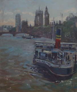 Tattershall Castle from Hungerford Bridge (10 x 12) SOLD