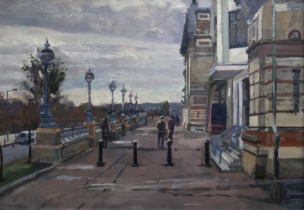 Alexandra Palace. Turning to Dusk 10" x 14" (sold) available as a print on canvas