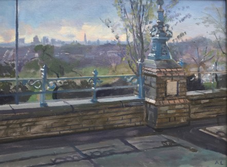 April Morning View over Crouch End 12" x 16" (SOLD). Available as a print on canvas