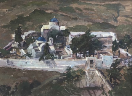 Early Morning. 2 Churches in Castro. Sifnos 12" x 16" £395
