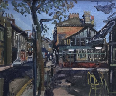 Floral Hall on a Crisp Blue Morning 10" x 12" SOLD