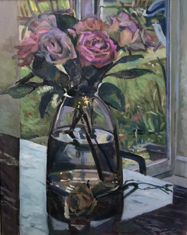 Roses on a Granite worktop 16" x 20" (available)