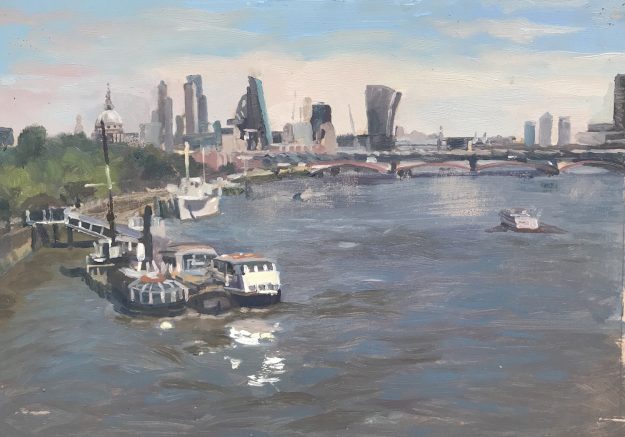 The City from Waterloo Bridge 1pm 10" x 14" (SOLD)
