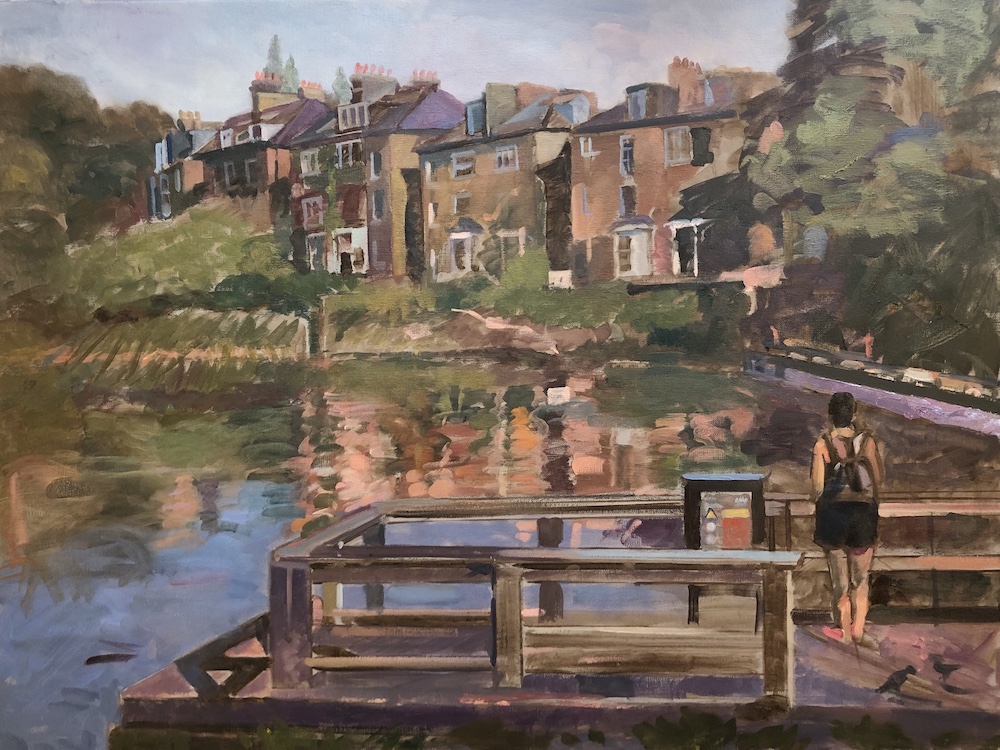 Admiring the View, Hampstead Ponds 24" x 32" (available)