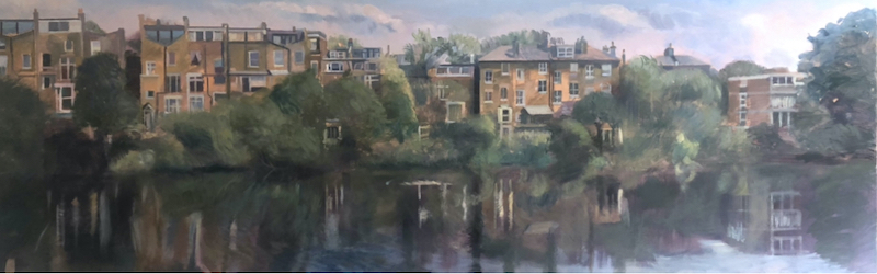 Hampstead Pond, Panoramic View 20" x 60" Sold