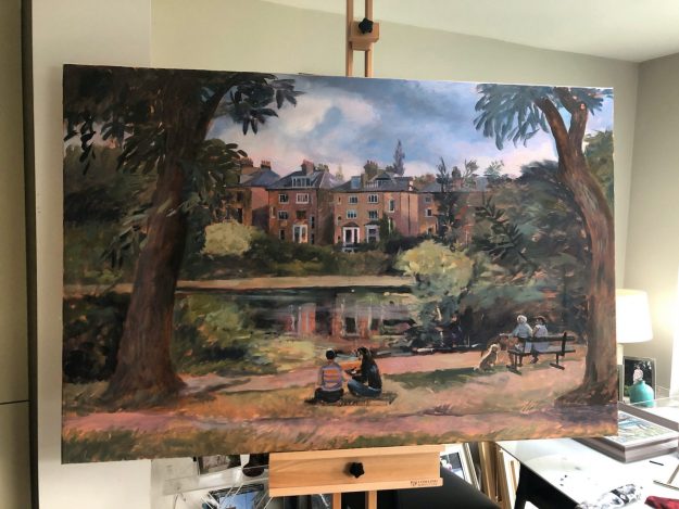 Hampstead Ponds 100 x 150 cms. oil on canvass (SOLD)