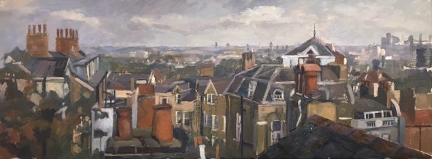 Hampstead Rooftops from Grove Avenue 12 x 31 £695