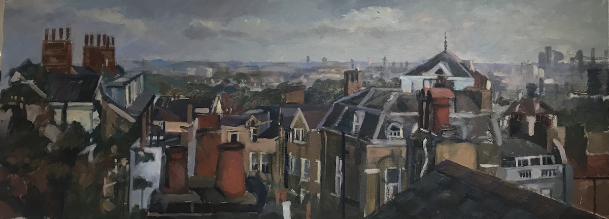 Rooftop View Over Hampstead 12 x 31 (SOLD)