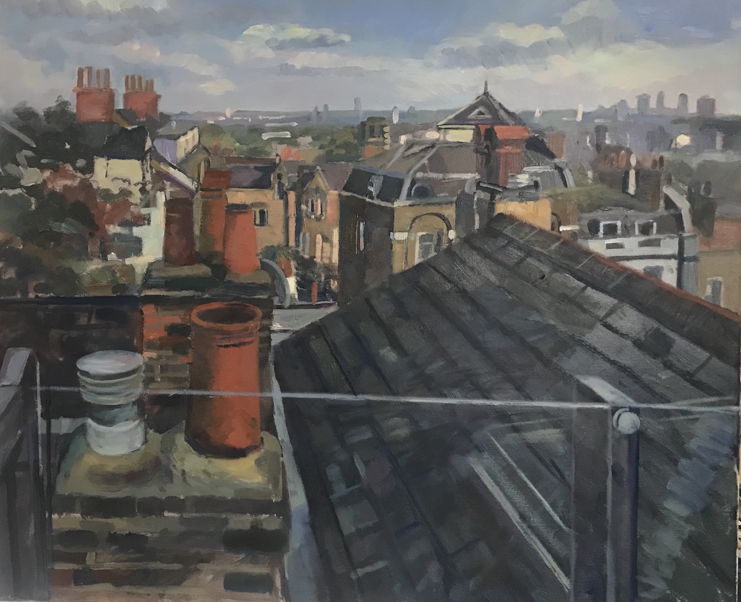 Hampstead Grove rooftop Looking towards the City 20" x 24" £495 (SOLD)