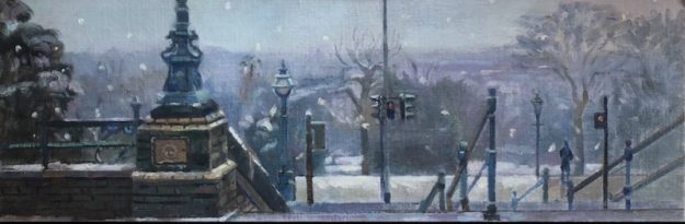 Snow covered View from Alexandra Palace 8" x 24" (available)