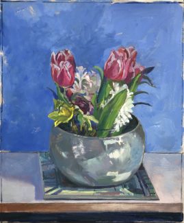 Spring Flowers in a Silver Bowl 20" x 24" Available £350