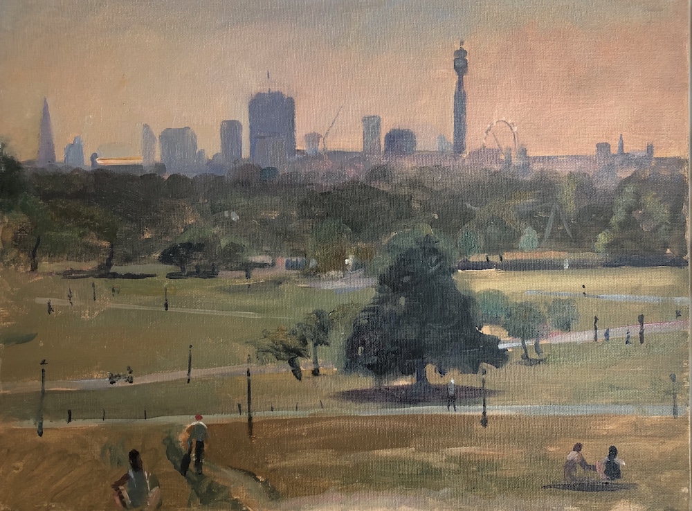 Sultry Summer Morning, Primrose Hill 12 x 16 (SOLD)