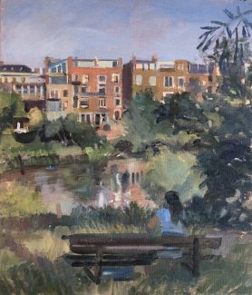 Summer afternoon Hampstead Ponds 12" x 14" (Sold)