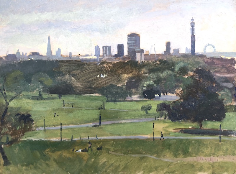 View from Primrose Hill, Morning 12 x 16 1st July 2021 (Sold)