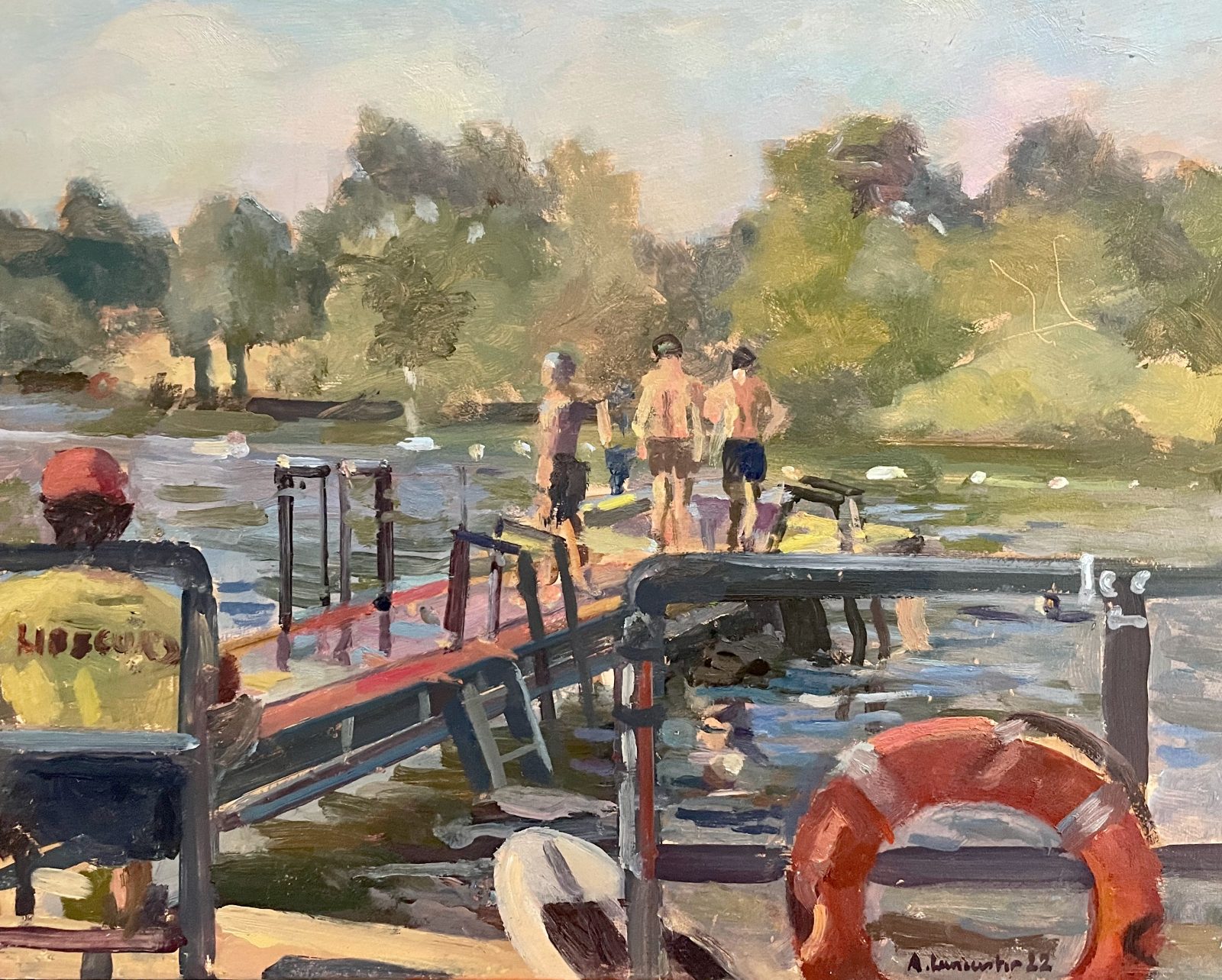 Cooling Off, Hampstead Men's Pond 8 x 10 £425 (Sale price £295) SOLD
