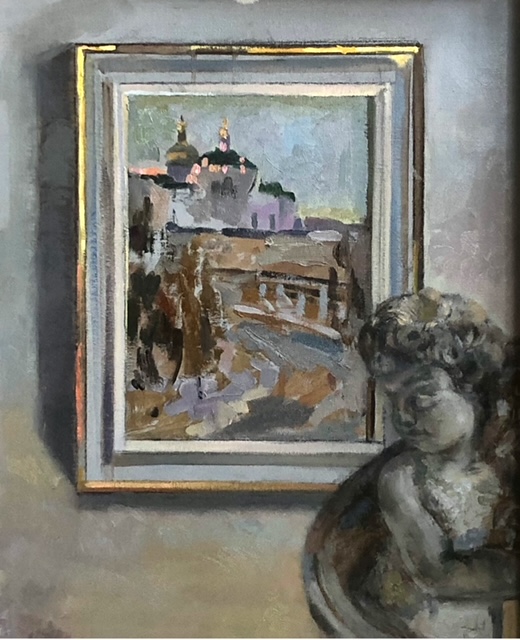 Painting of a Painting (Kiev) and Statuette 20" x 16" £695 (Sale price £475)