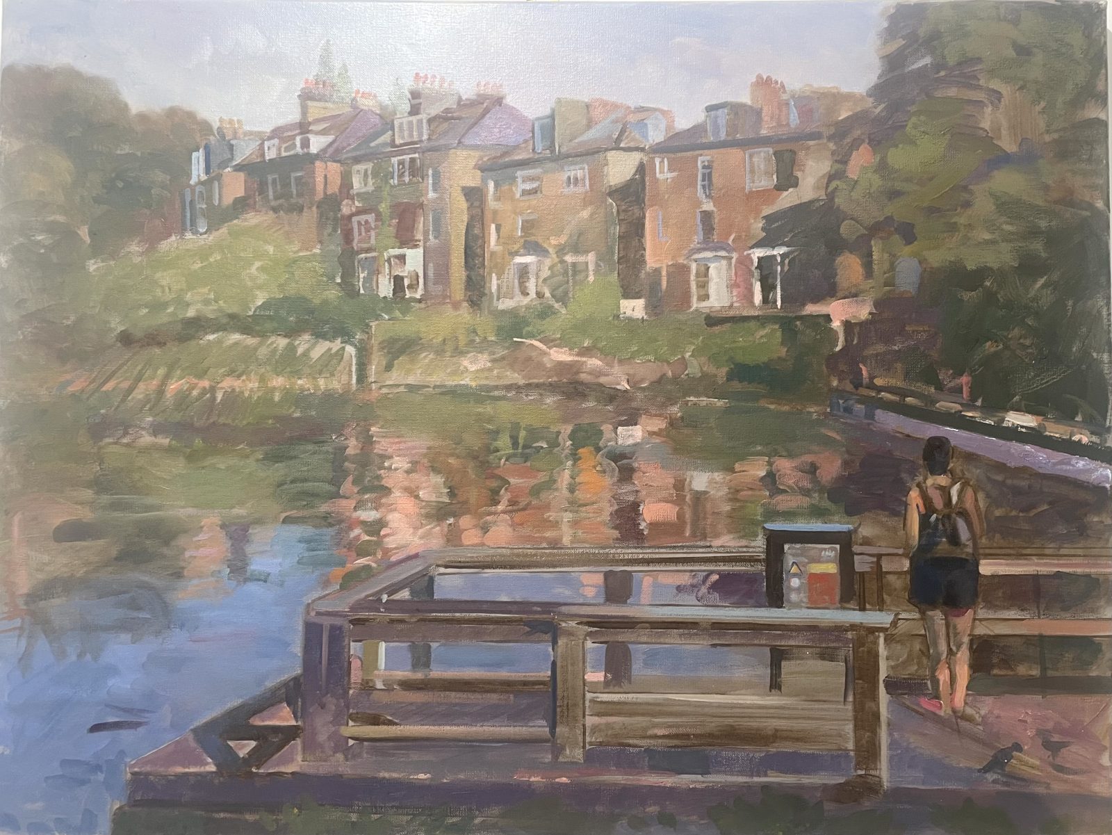 Girl Looking Across Hampstead Ponds 80 x 60 cms £950.00 (Sale price £595) SOLD