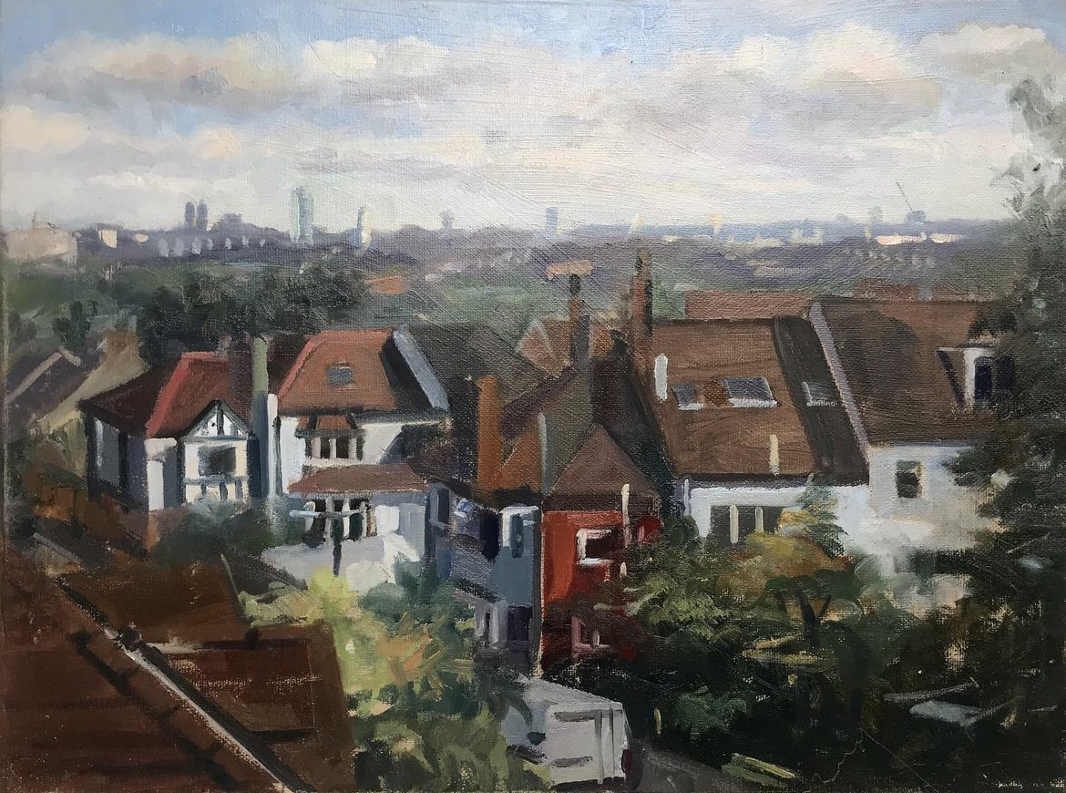 View from Parklands Walk over Crouch End 12" x 16" £575 (sale price £275)